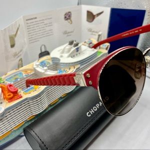 Chopard Sunglasses Gorgeous Red Gold Crystal Brand New